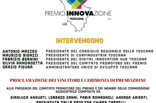 ‘Premio Innovazione Toscana’ 2021 – Proclamazione dei vincitori